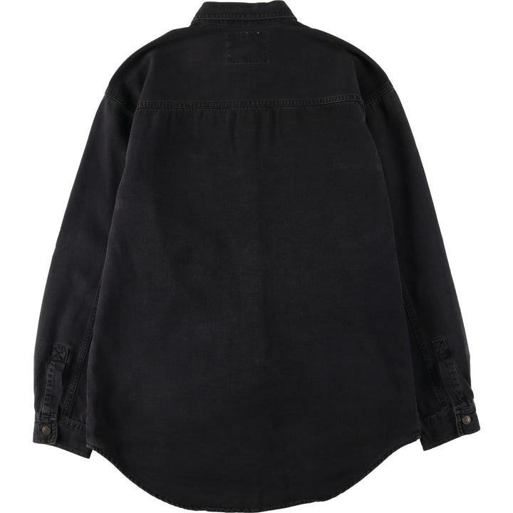1990'S Levi's RED TAB Long-Sleeve Black Denim Shirt, Men's Size S (Equivalent), Vintage cotton black type Vintage Second Hand