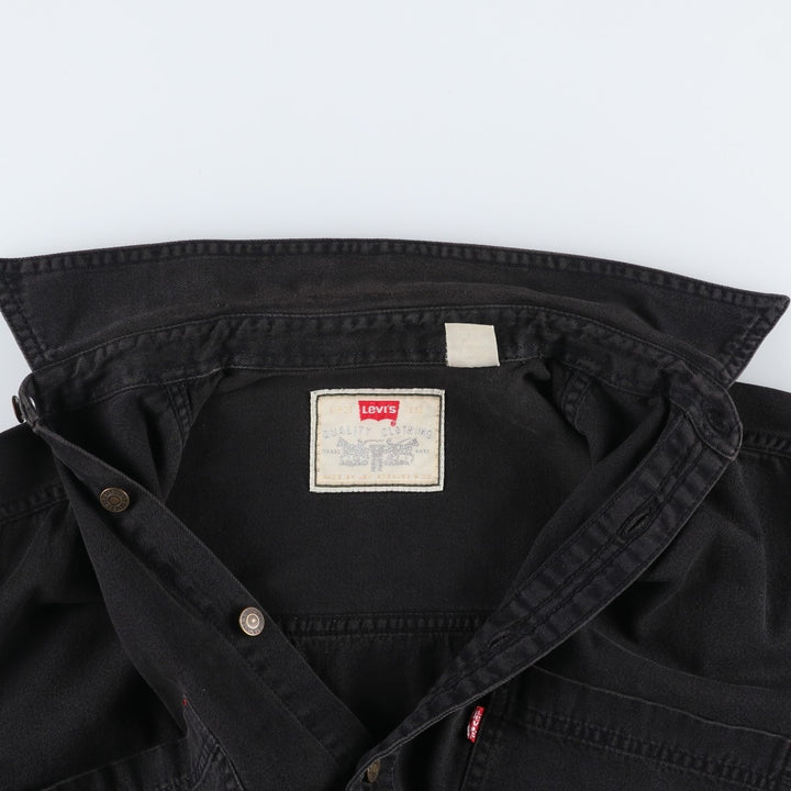 1990'S Levi's RED TAB Long-Sleeve Black Denim Shirt, Men's Size S (Equivalent), Vintage cotton black type Vintage Second Hand