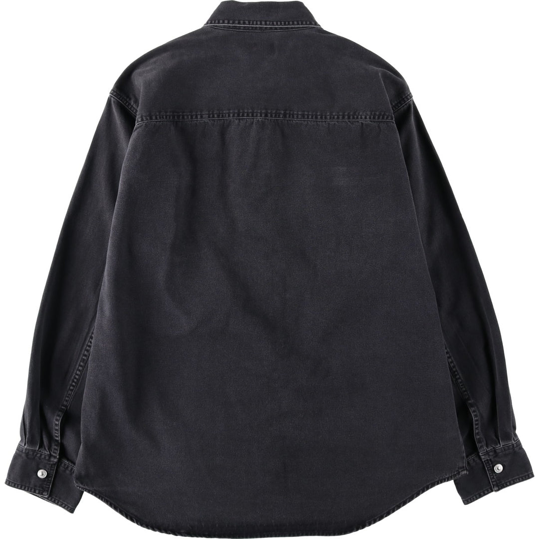 90s-00'S Levi's RED TAB Long-Sleeve Black Denim Shirt, Men's Size L (Equivalent), Vintage cotton black type Vintage Second Hand