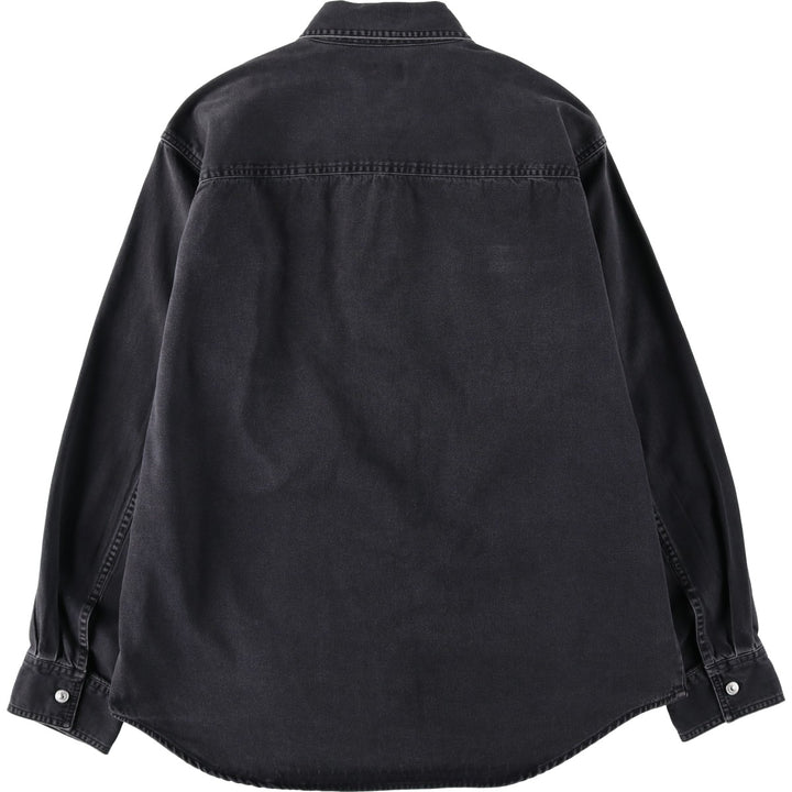 90s-00'S Levi's RED TAB Long-Sleeve Black Denim Shirt, Men's Size L (Equivalent), Vintage cotton black type Vintage Second Hand