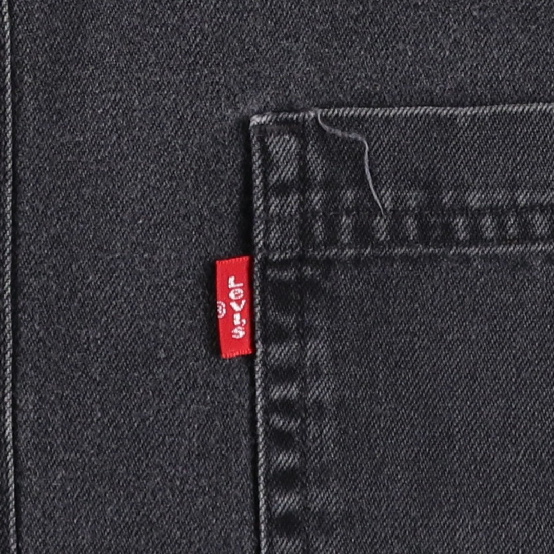 90s-00'S Levi's RED TAB Long-Sleeve Black Denim Shirt, Men's Size L (Equivalent), Vintage cotton black type Vintage Second Hand