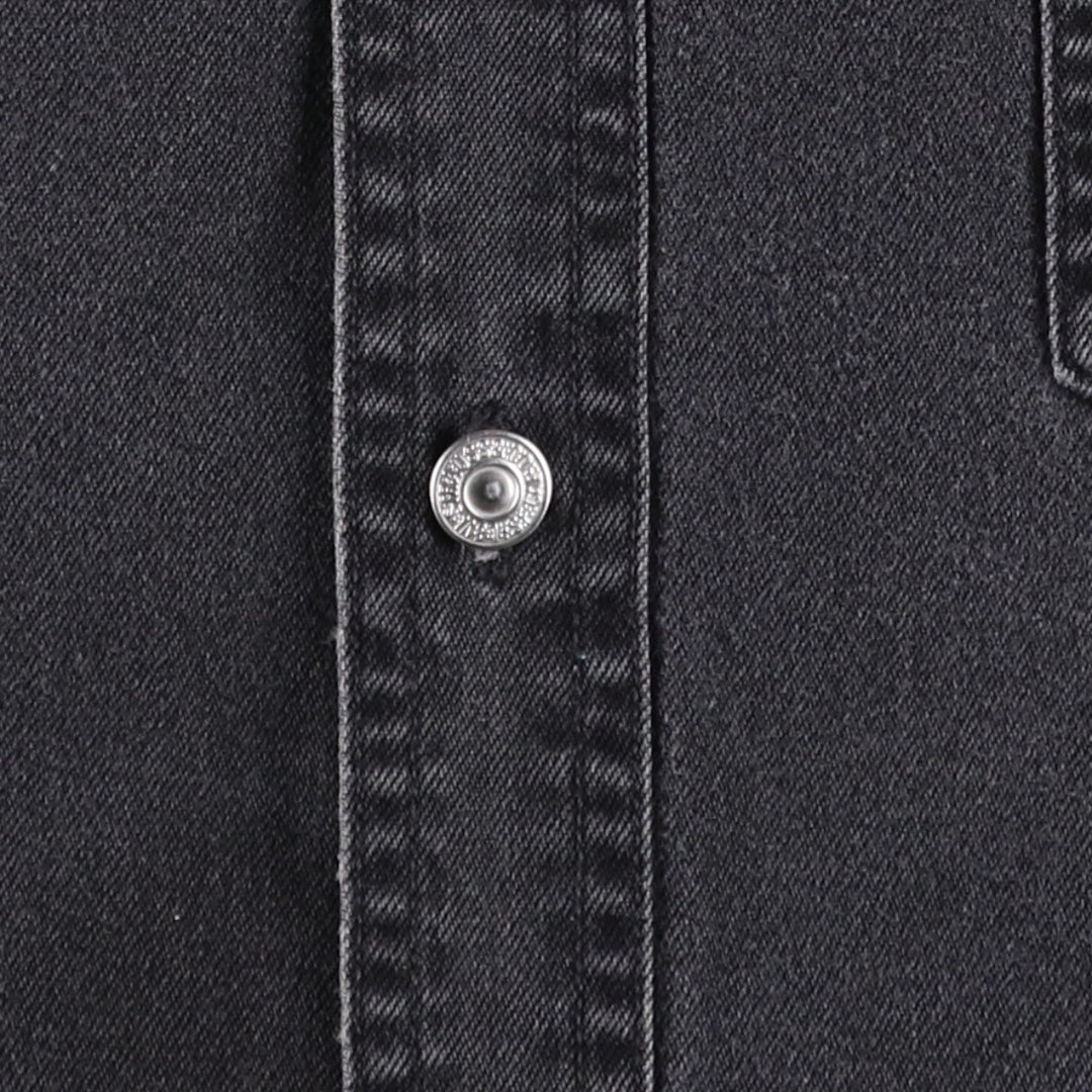 90s-00'S Levi's RED TAB Long-Sleeve Black Denim Shirt, Men's Size L (Equivalent), Vintage cotton black type Vintage Second Hand