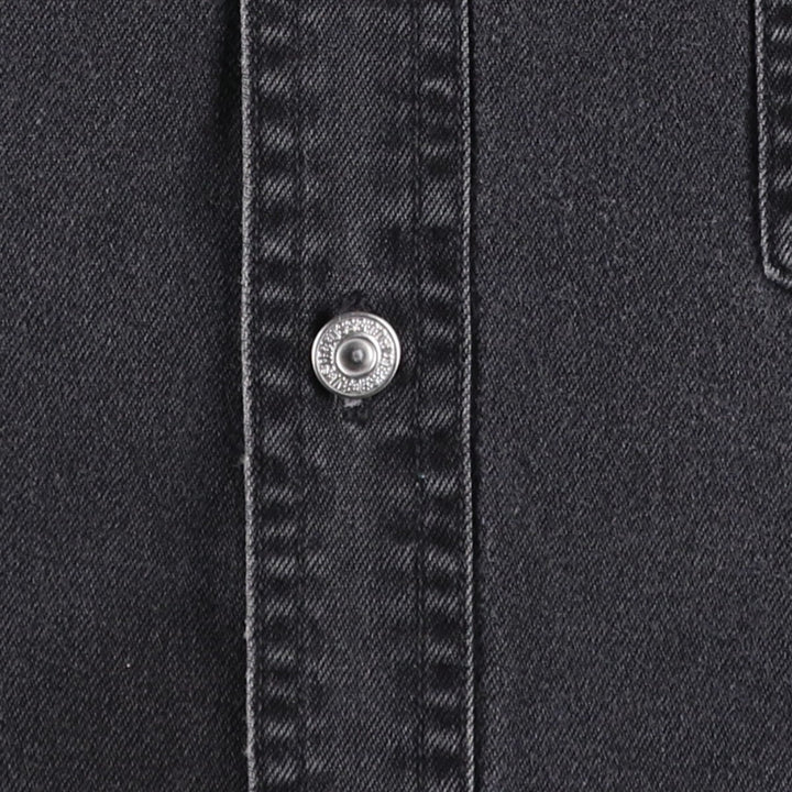 90s-00'S Levi's RED TAB Long-Sleeve Black Denim Shirt, Men's Size L (Equivalent), Vintage cotton black type Vintage Second Hand