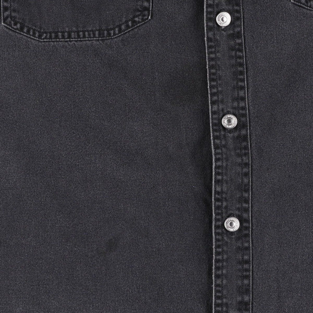 90s-00'S Levi's RED TAB Long-Sleeve Black Denim Shirt, Men's Size L (Equivalent), Vintage cotton black type Vintage Second Hand