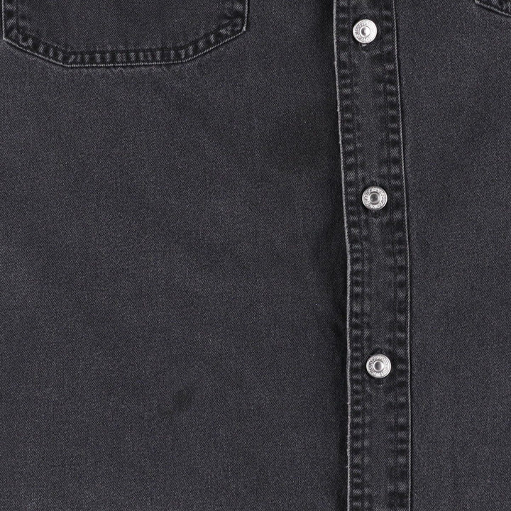 90s-00'S Levi's RED TAB Long-Sleeve Black Denim Shirt, Men's Size L (Equivalent), Vintage cotton black type Vintage Second Hand