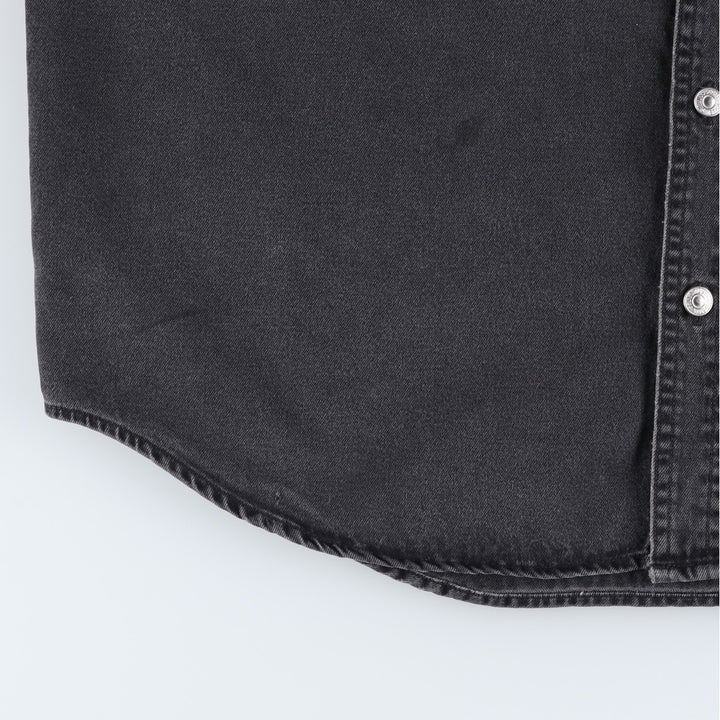 90s-00'S Levi's RED TAB Long-Sleeve Black Denim Shirt, Men's Size L (Equivalent), Vintage cotton black type Vintage Second Hand