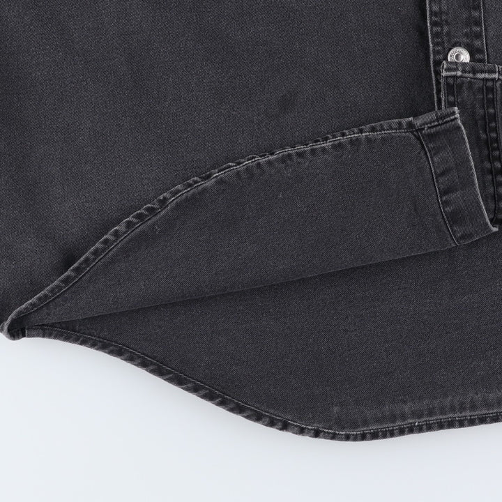 90s-00'S Levi's RED TAB Long-Sleeve Black Denim Shirt, Men's Size L (Equivalent), Vintage cotton black type Vintage Second Hand