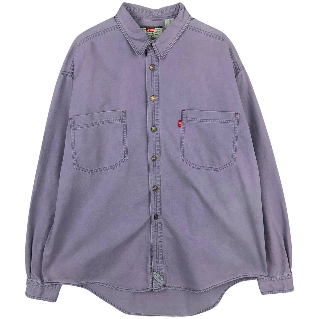 Levi's long sleeve denim shirt, men's size XL cotton purple type Vintage Second Hand