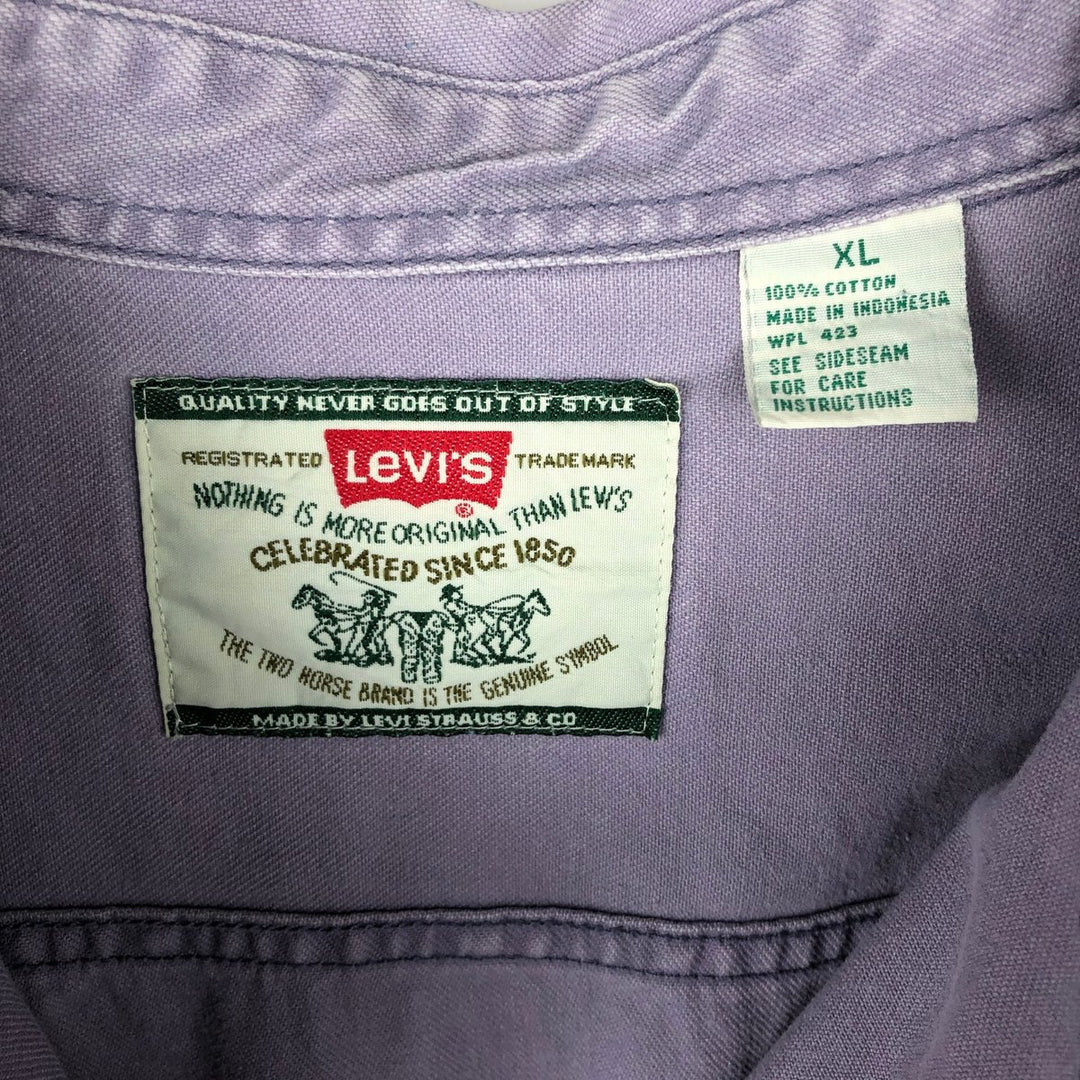 Levi's long sleeve denim shirt, men's size XL cotton purple type Vintage Second Hand