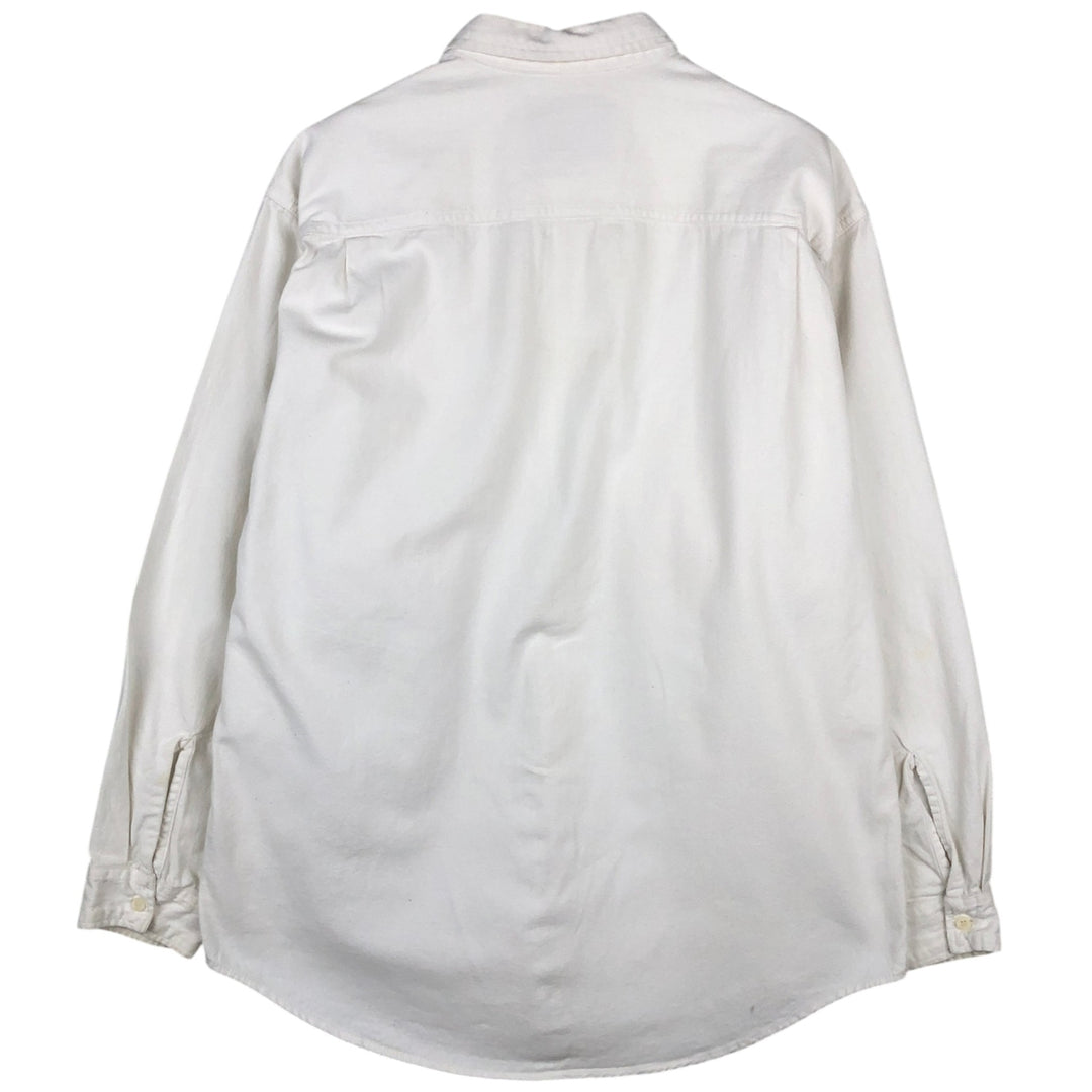 Levi's long-sleeved white denim shirt, men's size L (approx.) cotton pale white type Vintage Second Hand