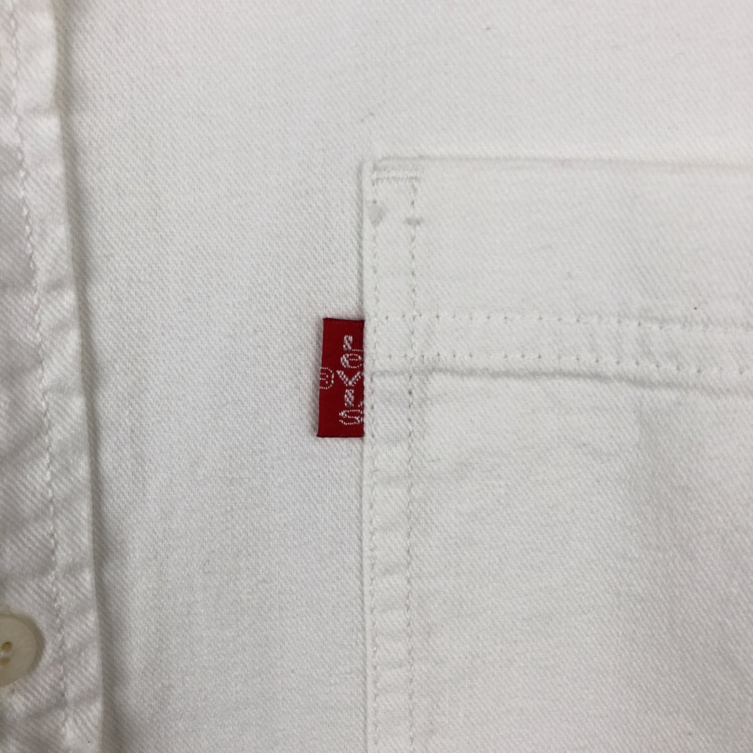 Levi's long-sleeved white denim shirt, men's size L (approx.) cotton pale white type Vintage Second Hand