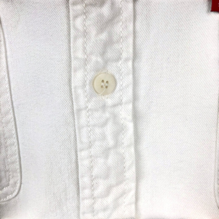 Levi's long-sleeved white denim shirt, men's size L (approx.) cotton pale white type Vintage Second Hand
