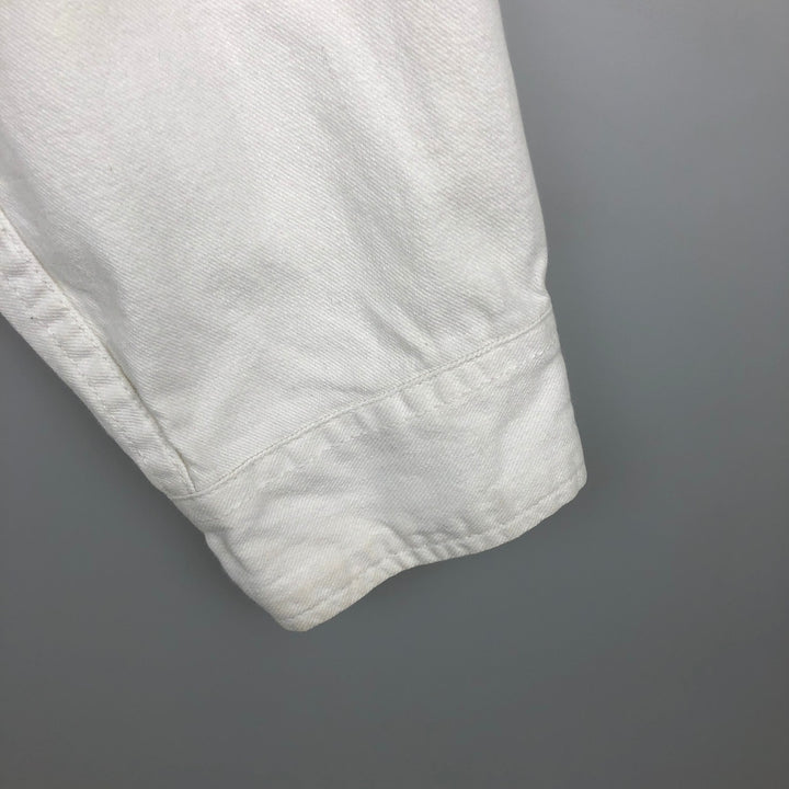 Levi's long-sleeved white denim shirt, men's size L (approx.) cotton pale white type Vintage Second Hand
