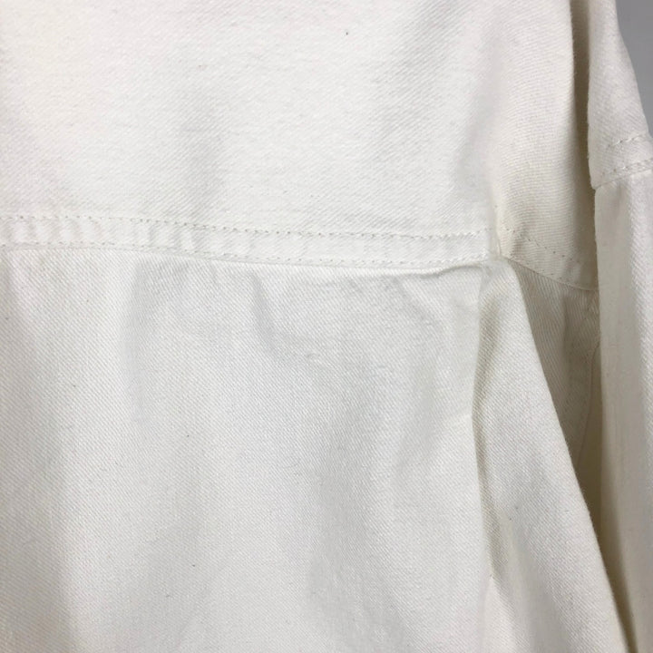 Levi's long-sleeved white denim shirt, men's size L (approx.) cotton pale white type Vintage Second Hand