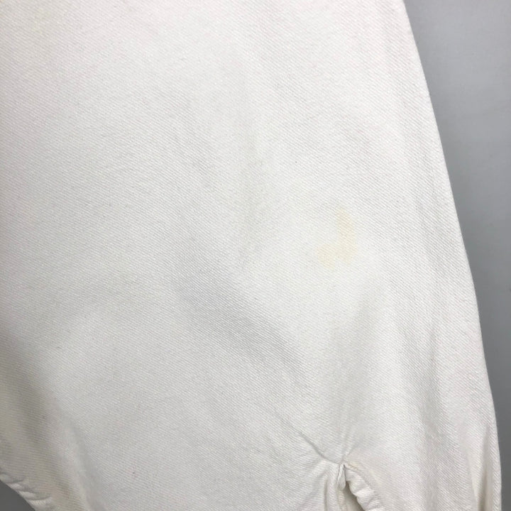 Levi's long-sleeved white denim shirt, men's size L (approx.) cotton pale white type Vintage Second Hand