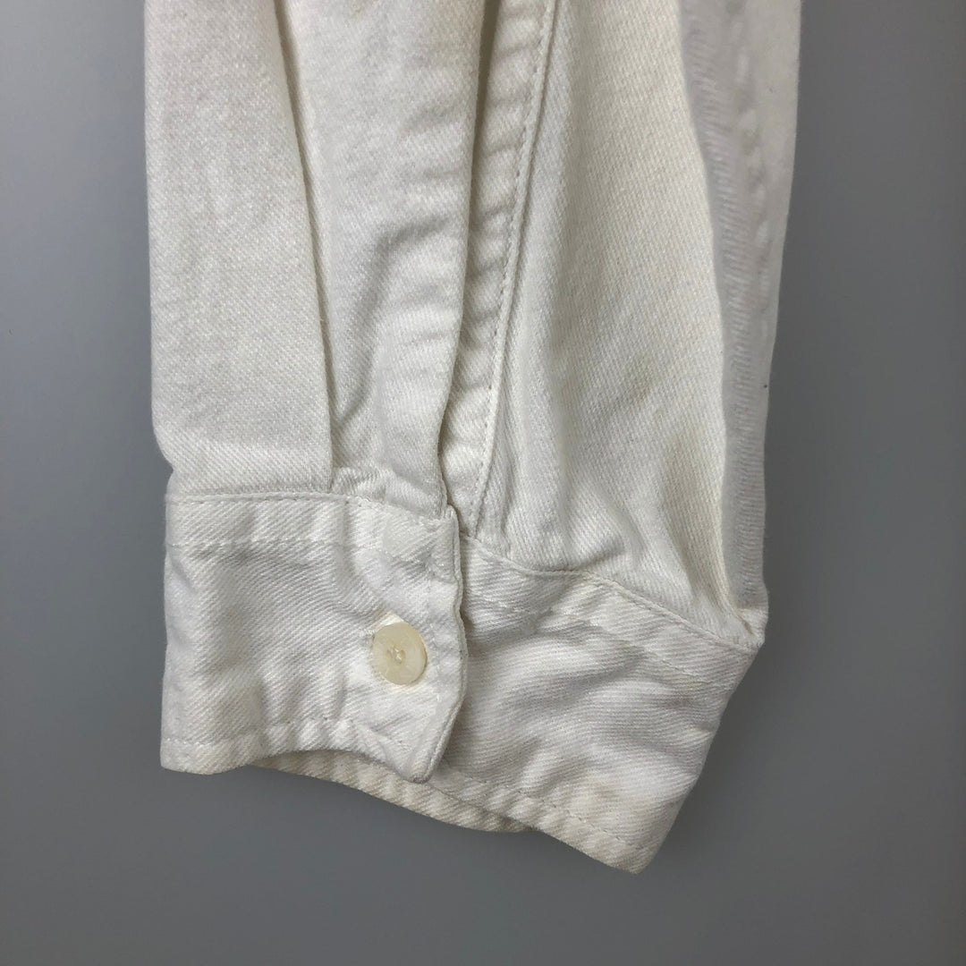 Levi's long-sleeved white denim shirt, men's size L (approx.) cotton pale white type Vintage Second Hand