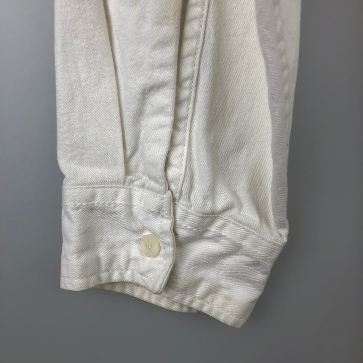 Levi's long-sleeved white denim shirt, men's size L (approx.) cotton pale white type Vintage Second Hand