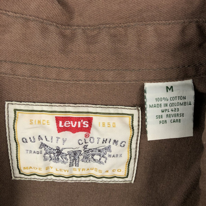 Levi's Red Tab Long Sleeve Denim Shirt, Men's Size Medium cotton brown type Vintage Second Hand