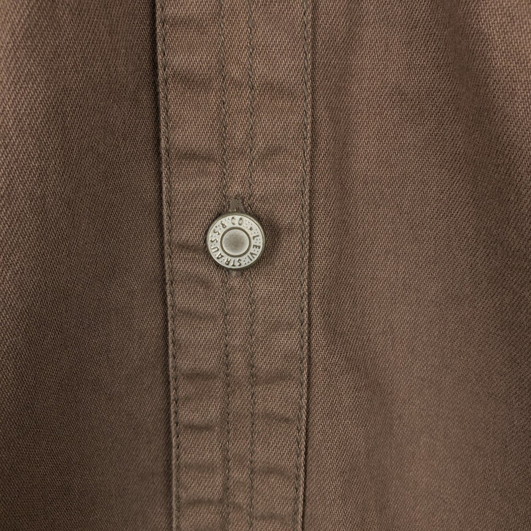 Levi's Red Tab Long Sleeve Denim Shirt, Men's Size Medium cotton brown type Vintage Second Hand