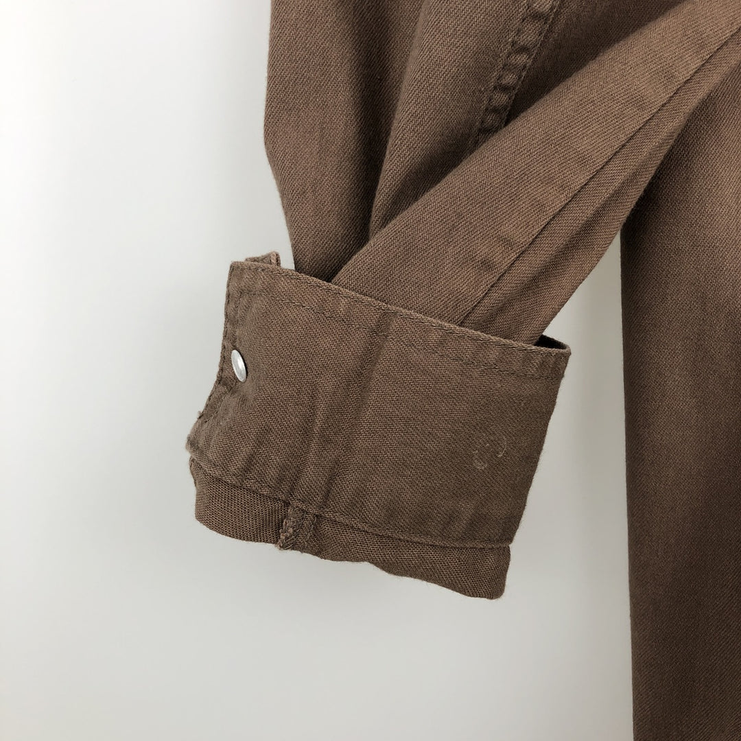 Levi's Red Tab Long Sleeve Denim Shirt, Men's Size Medium cotton brown type Vintage Second Hand