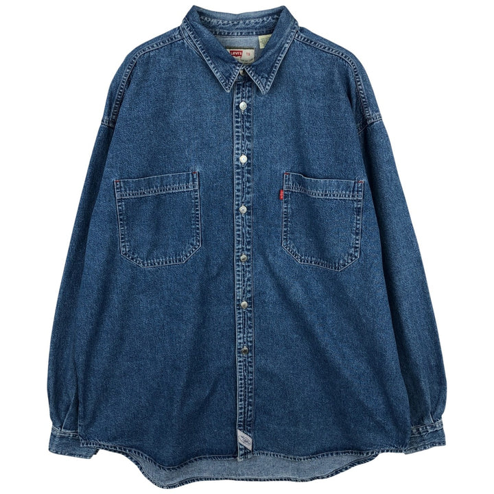 Levi's long sleeve denim shirt, men's size XL cotton blue type Vintage Second Hand