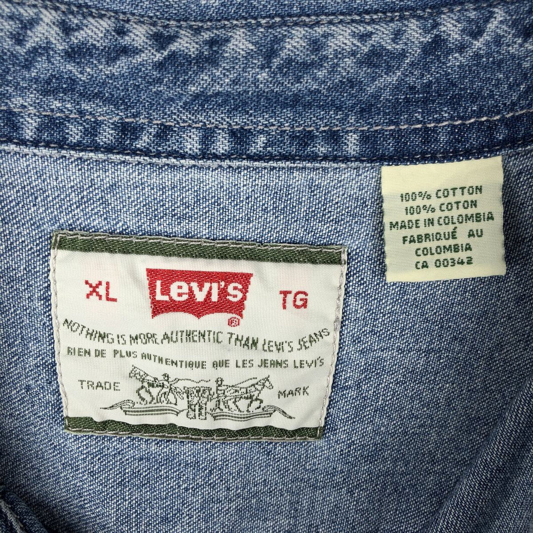 Levi's long sleeve denim shirt, men's size XL cotton blue type Vintage Second Hand