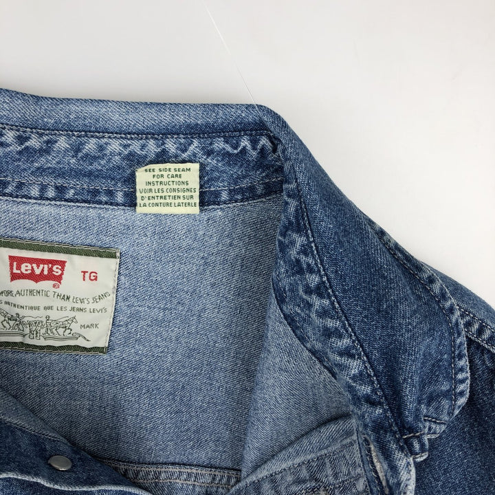 Levi's long sleeve denim shirt, men's size XL cotton blue type Vintage Second Hand