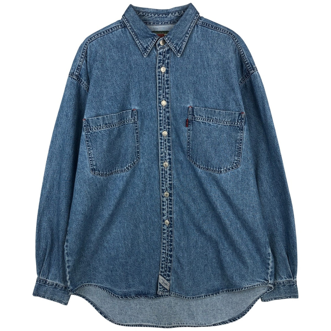 Levi's long sleeve denim shirt, men's size L cotton blue type Vintage Second Hand