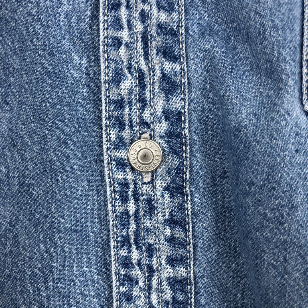Levi's long sleeve denim shirt, men's size L cotton blue type Vintage Second Hand