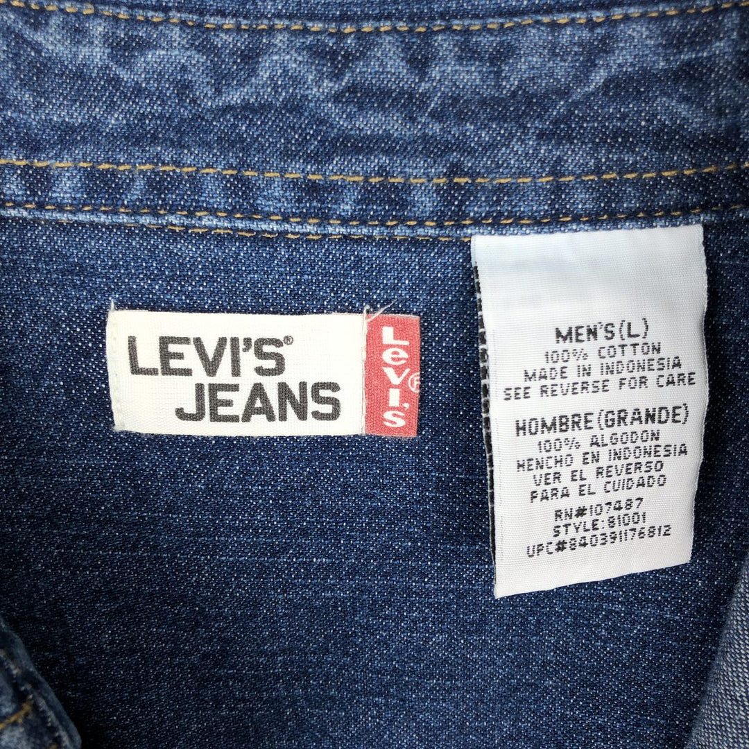 90s-00'S Levi's Jeans Long-Sleeve Denim Shirt, Men's Size L (approx.), Vintage cotton blue type Vintage Second Hand