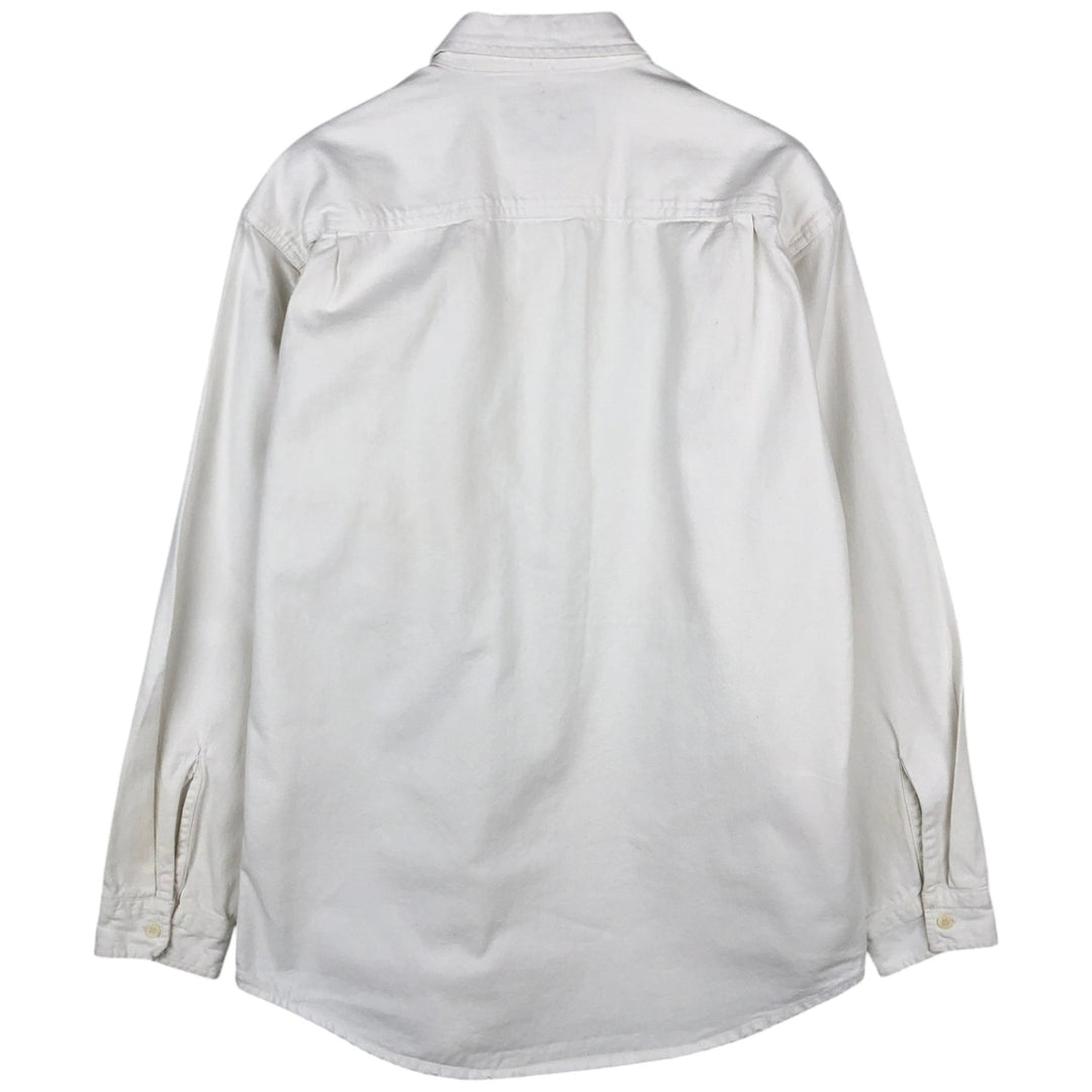 Levi's long-sleeved white denim shirt, men's size M (approx.) cotton pale white type Vintage Second Hand