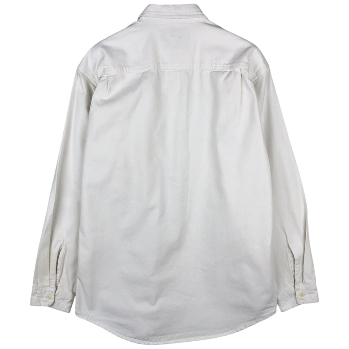 Levi's long-sleeved white denim shirt, men's size M (approx.) cotton pale white type Vintage Second Hand