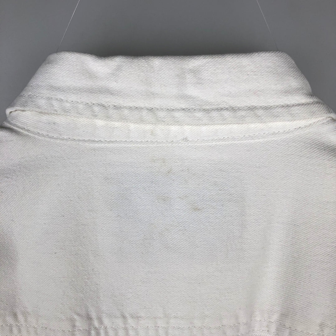 Levi's long-sleeved white denim shirt, men's size M (approx.) cotton pale white type Vintage Second Hand
