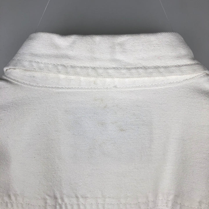 Levi's long-sleeved white denim shirt, men's size M (approx.) cotton pale white type Vintage Second Hand