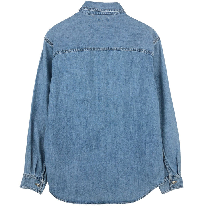 Levi's long-sleeved denim shirt, men's size S (approx.) cotton blue type Vintage Second Hand