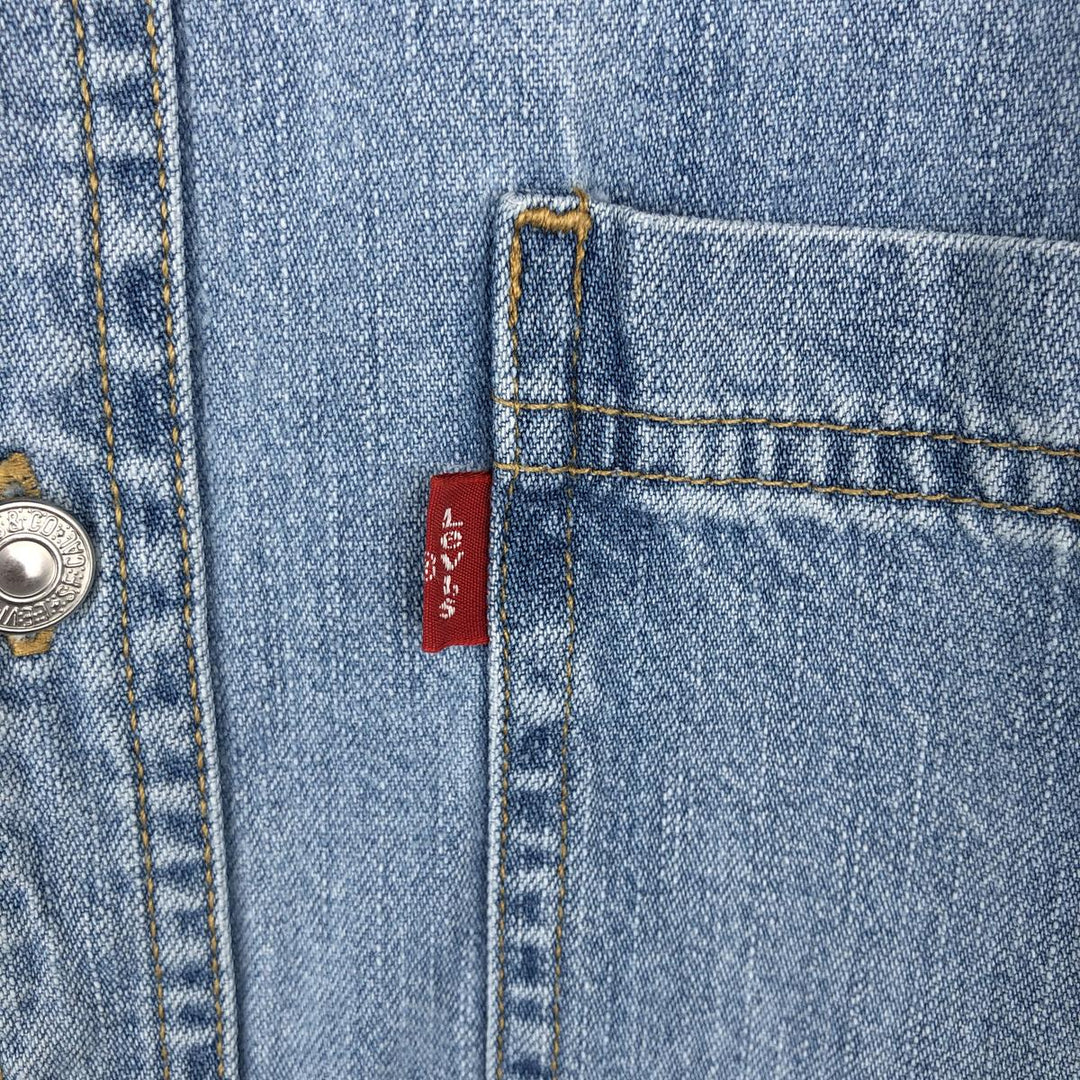 Levi's long-sleeved denim shirt, men's size S (approx.) cotton blue type Vintage Second Hand
