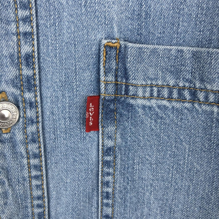Levi's long-sleeved denim shirt, men's size S (approx.) cotton blue type Vintage Second Hand