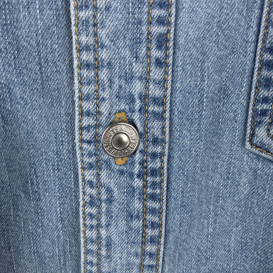 Levi's long-sleeved denim shirt, men's size S (approx.) cotton blue type Vintage Second Hand