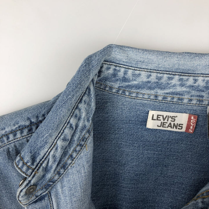 Levi's long-sleeved denim shirt, men's size S (approx.) cotton blue type Vintage Second Hand