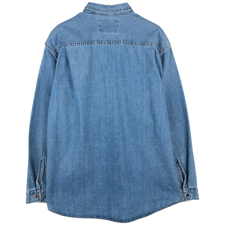 90'S Levi's Long Sleeve Denim Shirt, Men's Size L, Vintage cotton blue type Vintage Second Hand