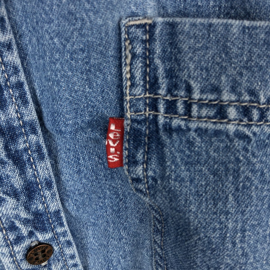 90'S Levi's Long Sleeve Denim Shirt, Men's Size L, Vintage cotton blue type Vintage Second Hand