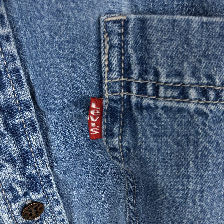 90'S Levi's Long Sleeve Denim Shirt, Men's Size L, Vintage cotton blue type Vintage Second Hand