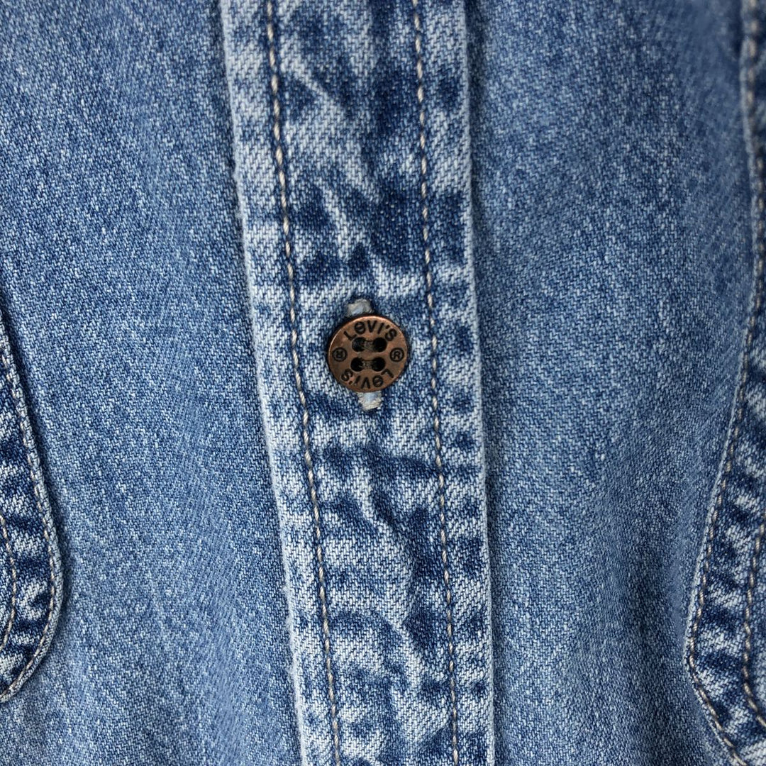 90'S Levi's Long Sleeve Denim Shirt, Men's Size L, Vintage cotton blue type Vintage Second Hand
