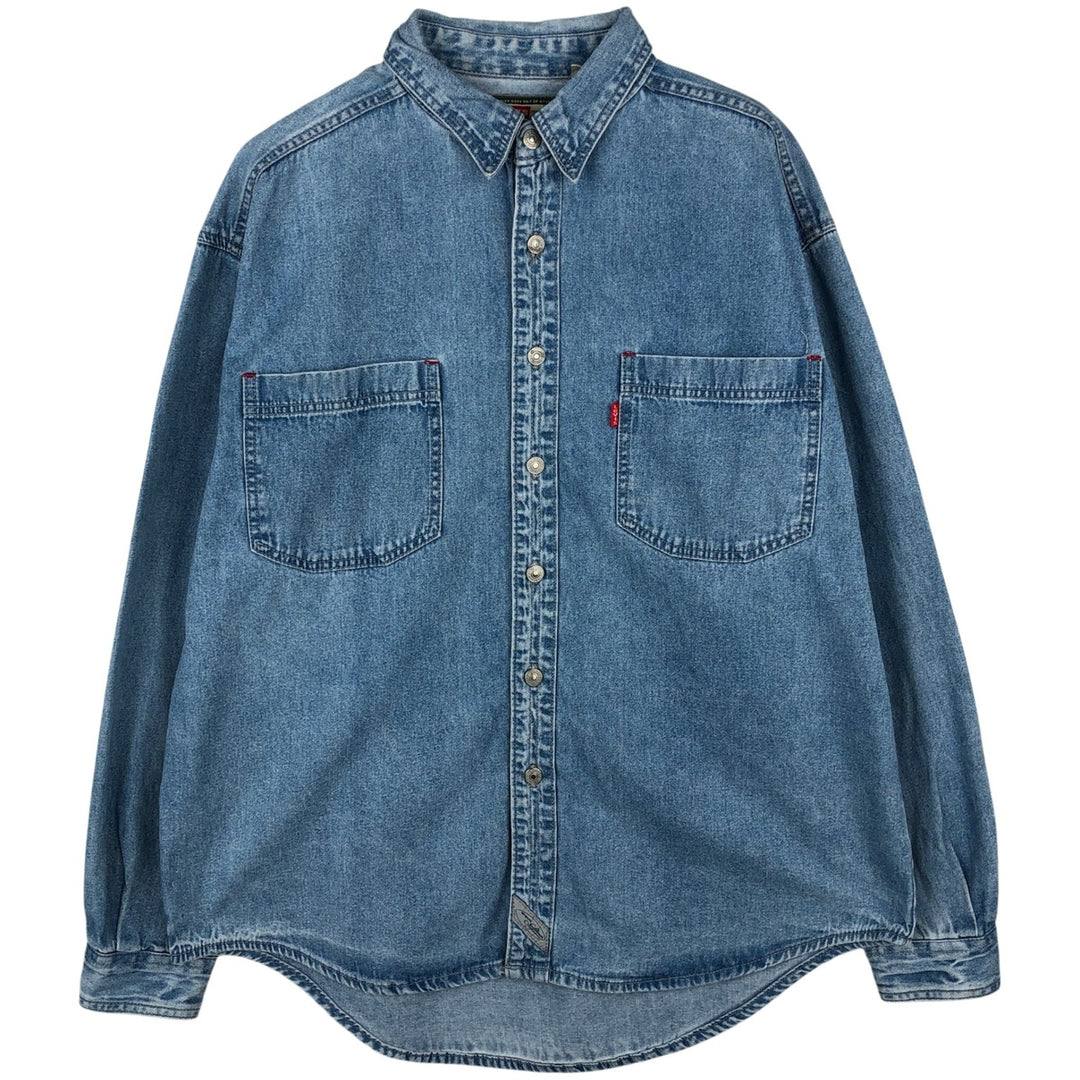 Levi's long sleeve denim shirt, men's size L cotton blue type Vintage Second Hand