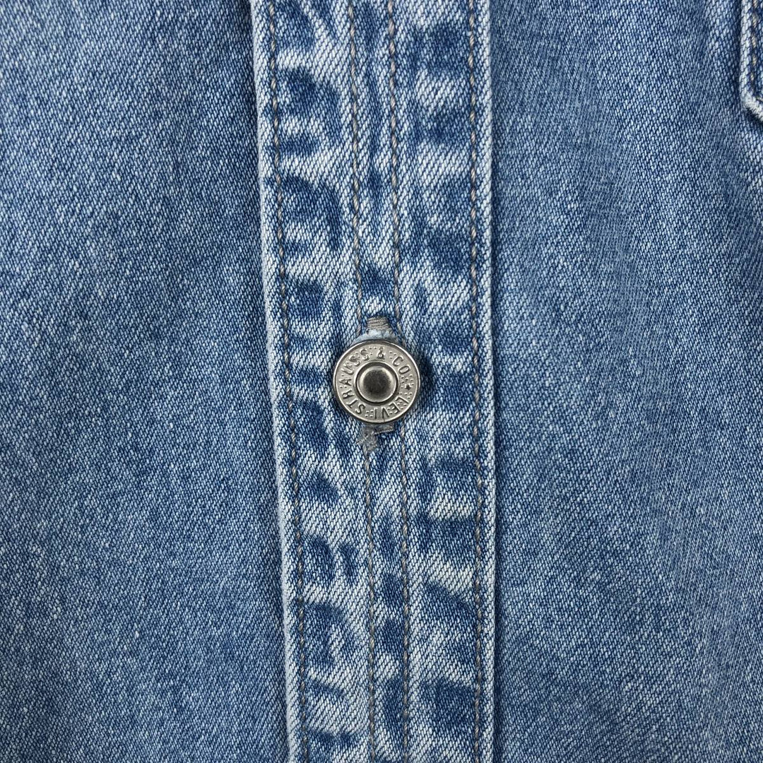 Levi's long sleeve denim shirt, men's size L cotton blue type Vintage Second Hand