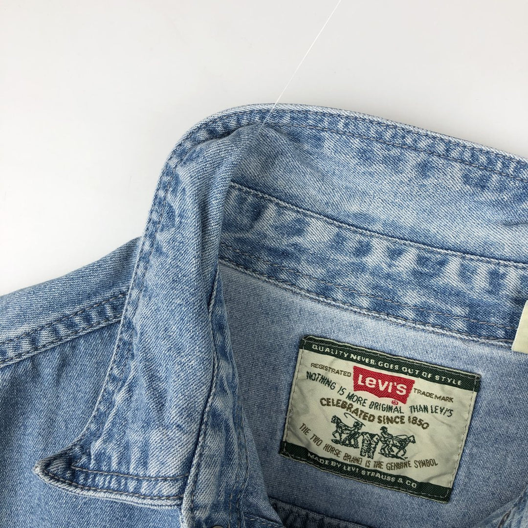 Levi's long sleeve denim shirt, men's size L cotton blue type Vintage Second Hand