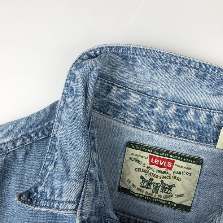 Levi's long sleeve denim shirt, men's size L cotton blue type Vintage Second Hand