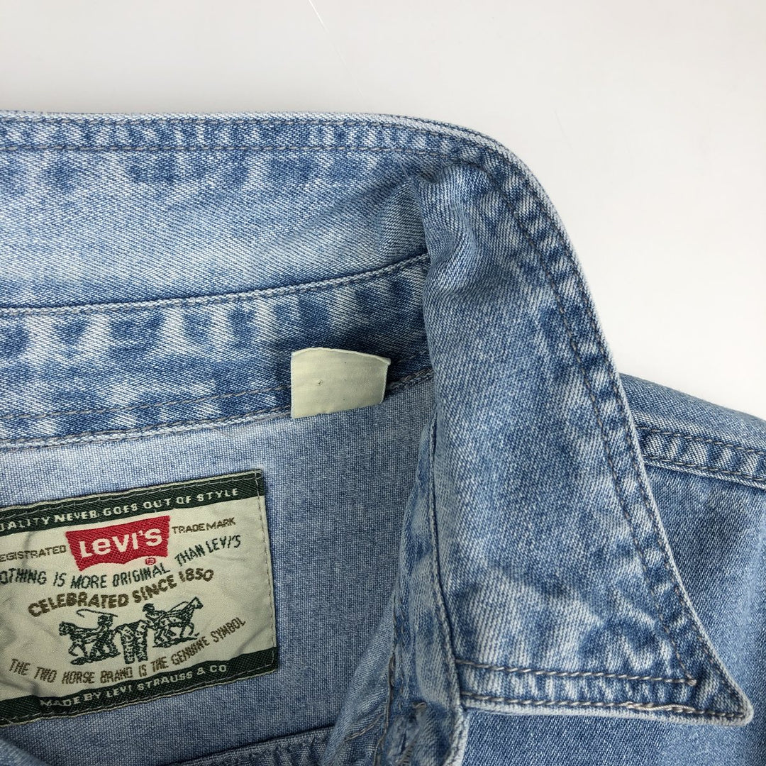 Levi's long sleeve denim shirt, men's size L cotton blue type Vintage Second Hand