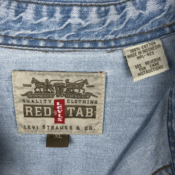 Levi's Red Tab Long Sleeve Denim Shirt, Men's Size XL cotton blue type Vintage Second Hand