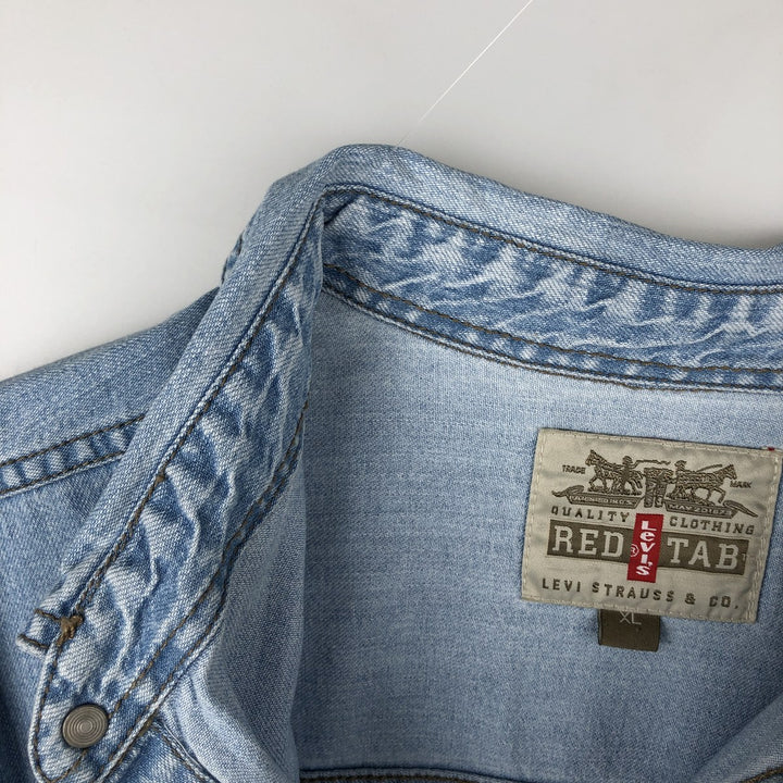 Levi's Red Tab Long Sleeve Denim Shirt, Men's Size XL cotton blue type Vintage Second Hand
